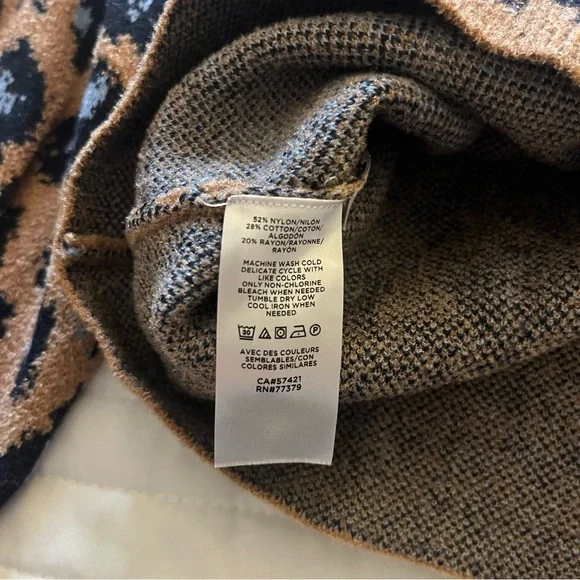 Ann Taylor Crewneck Leopard Print Sweater - Brown and Blue - Size S - Picture 5 of 7